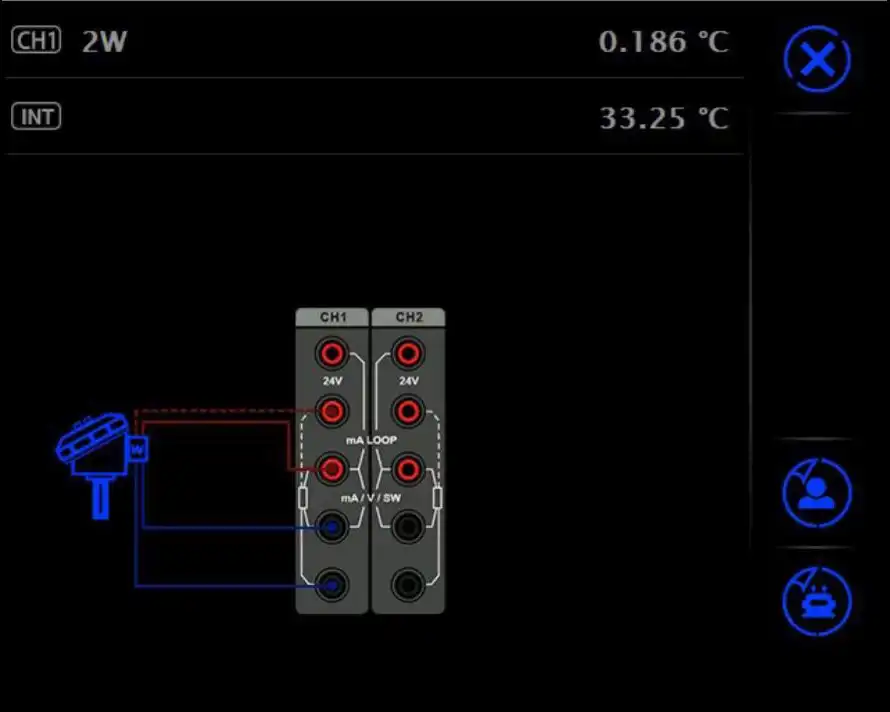 connection_instruction_display-ejs-Calibrador de pozo seco Additel 875