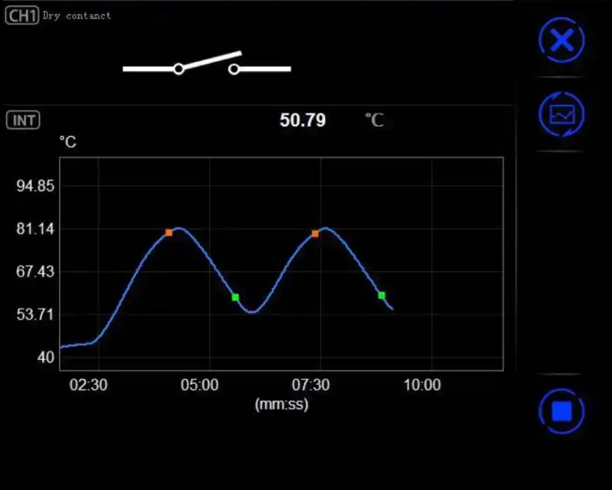 switch_test_display-Calibrador de pozo seco Additel 875