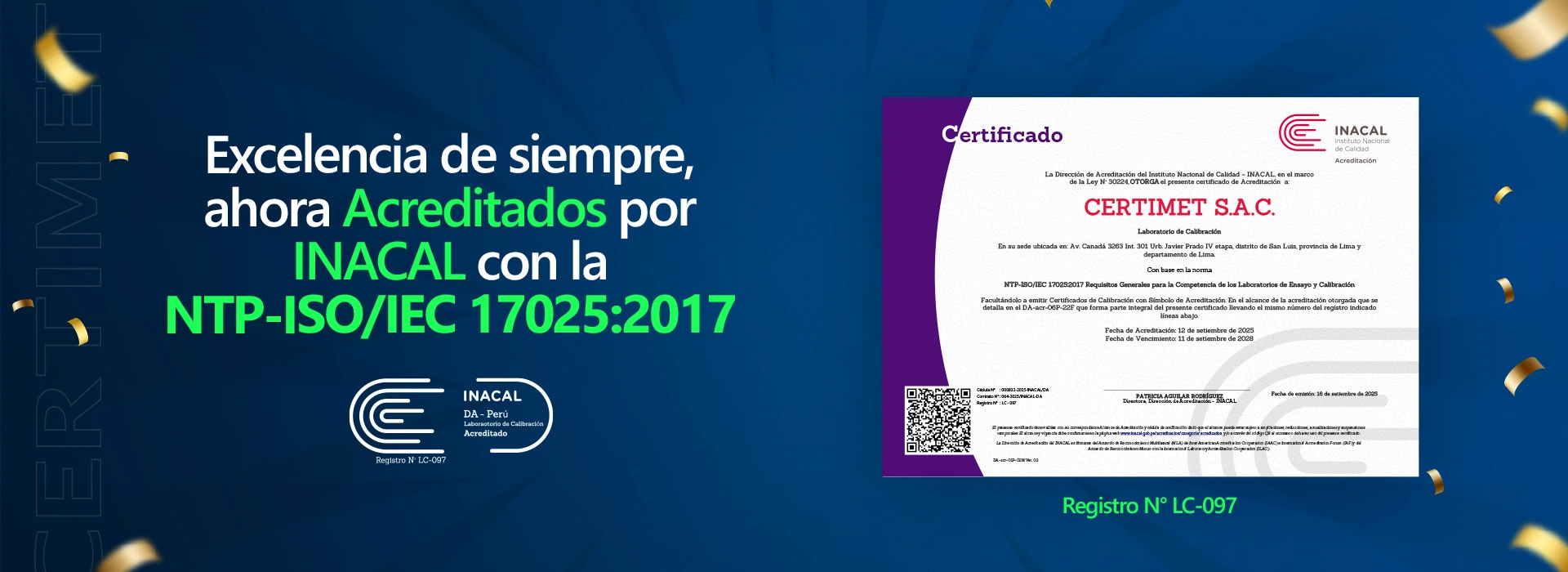 BANNER HORIZONTAL ACREDITACI&Oacute;N INACAL CERTIMET 2025
