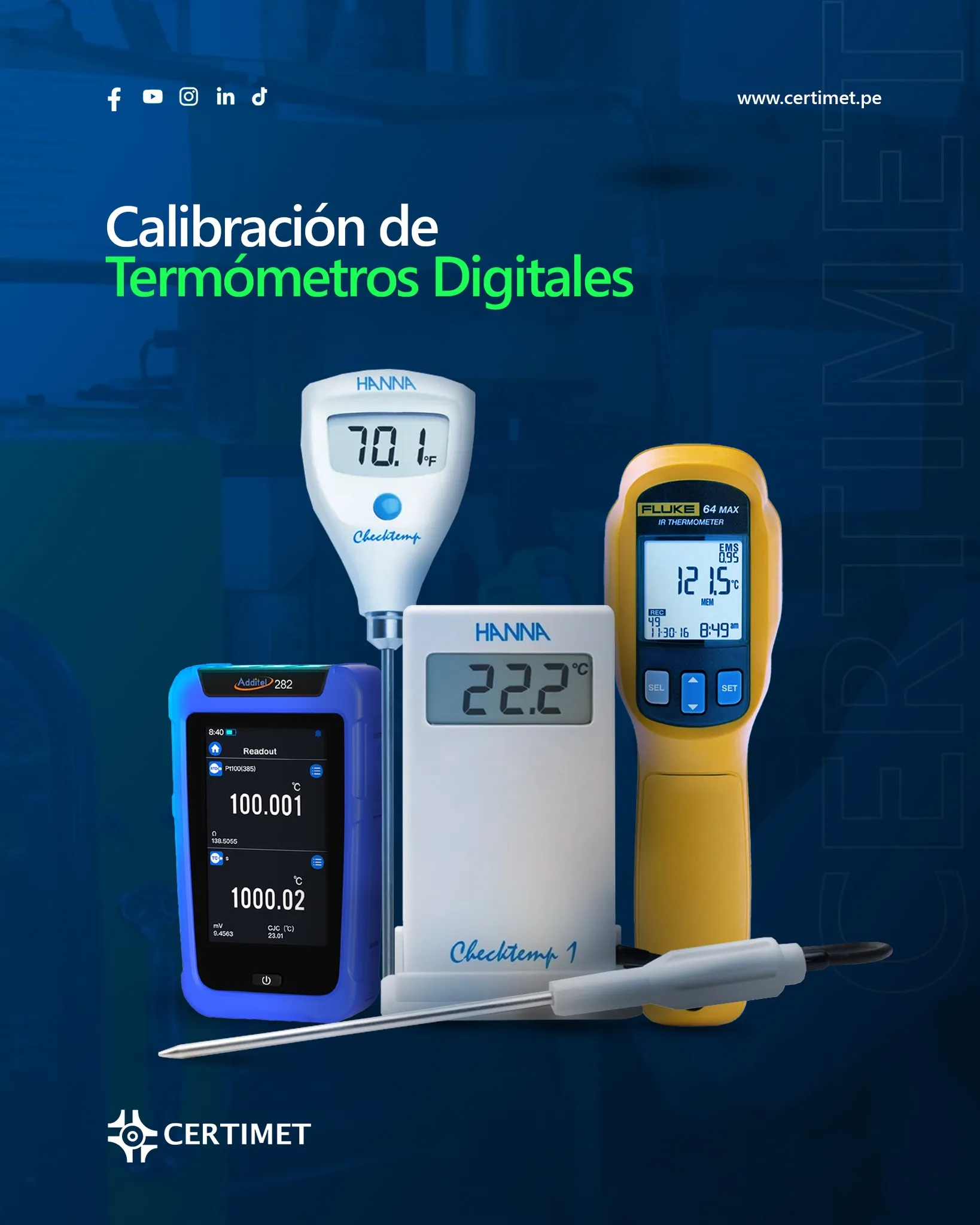 Calibración de Termómetros Digitales_Metrología Industrial-peru-CERTIMET