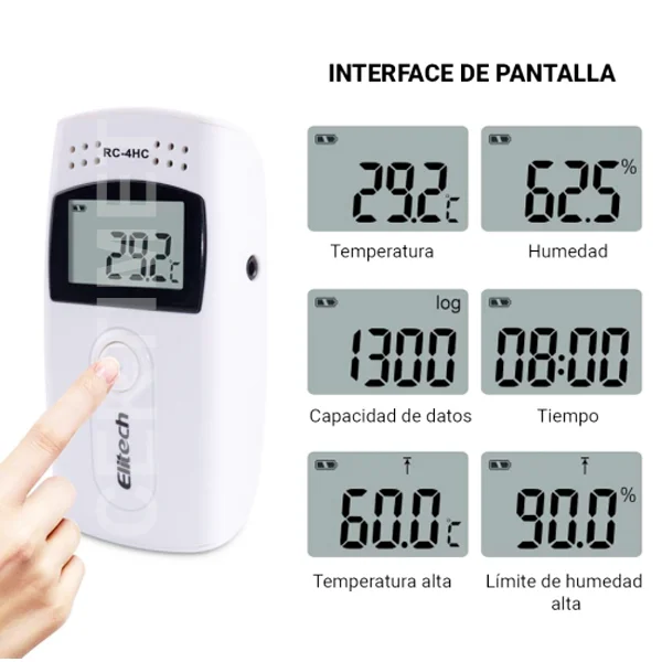 4-Datalogger de temperatura y humedad ELITECH con sensor NTC incorporado, RC-4HC_CERTIMET 4-Datalogger de temperatura y humedad ELITECH con sensor NTC incorporado, RC-4HC_CERTIMET