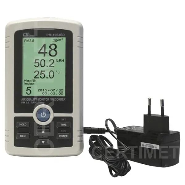 5-Contador de partículas PM2.5, medidor de humedad y temperatura LUTRON PM-1063SD_CERTIMET