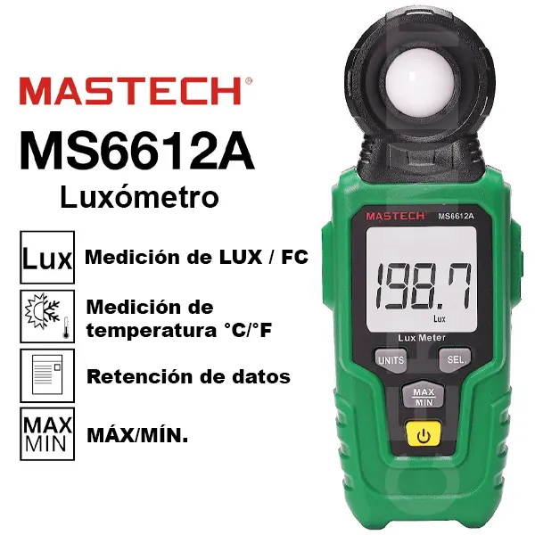 3-Luxómetro o Fotómetro MASTECH MS6612A_CERTIMET 3-Luxómetro o Fotómetro MASTECH MS6612A_CERTIMET